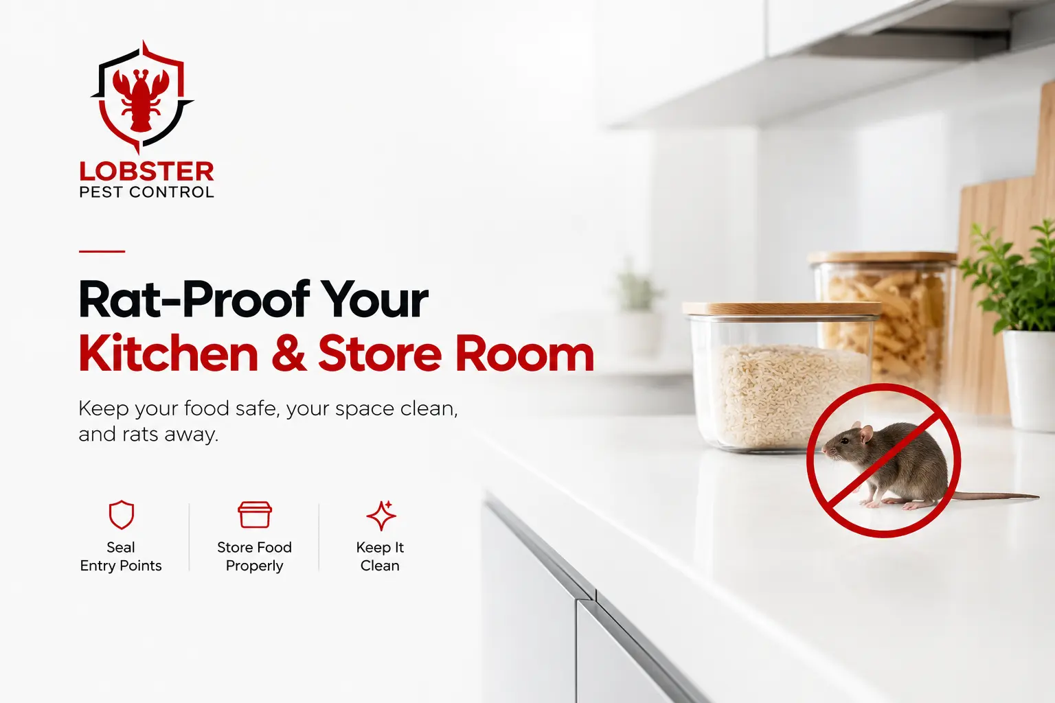Rat-proof rat in kitchen and in store room